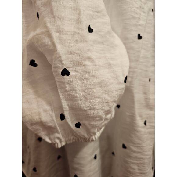 Ichi IHELVA Longsleeve Blouse With All Over Heart Print, Size 36 (Med) - Picture 9 of 11